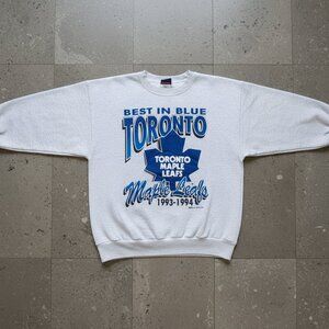 Vintage 1993-94 Toronto Maple Leafs NHL Best In Blue Crewneck Sweatshirt